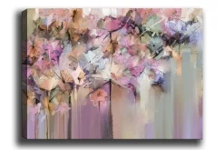 Canvastavla - Färgrik blomsterkomposition med abstrakta former