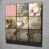 Canvastavla - Mosaik av vintage-inspirerade mönster och blommor