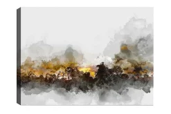 Canvastavla - Stämningsfull landskapsvy med silhuetter av träd mot en dramatisk himmel