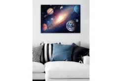 Canvastavla - Storslagen rymdscen med planeter och galaxer