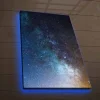 Canvastavla med LED-belysning - Stjärnfull natthimmel med galaxer och stjärnor