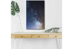 Canvastavla med LED-belysning - Stjärnfull natthimmel med galaxer och stjärnor