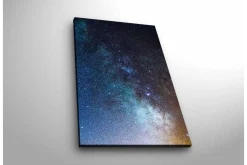 Canvastavla med LED-belysning - Stjärnfull natthimmel med galaxer och stjärnor