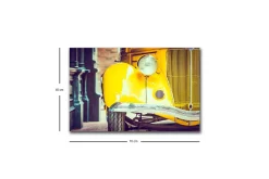Canvastavla med LED-belysning - Klassisk gul bil med retrodesign