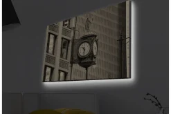 Canvastavla med LED-belysning - Vintage väggklocka med detaljerad design