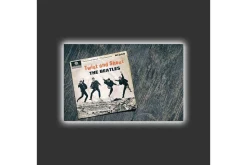 Canvastavla med LED-belysning - Vintage skivomslag med The Beatles i aktion