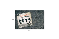 Canvastavla med LED-belysning - Vintage skivomslag med The Beatles i aktion