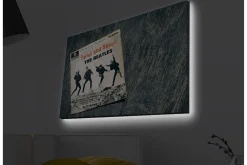 Canvastavla med LED-belysning - Vintage skivomslag med The Beatles i aktion