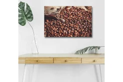 Canvastavla med LED-belysning - Rika kaffebönor i en naturlig miljö
