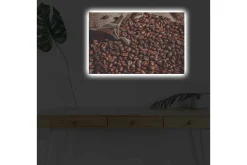Canvastavla med LED-belysning - Rika kaffebönor i en naturlig miljö