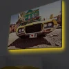 Canvastavla med LED-belysning - Klassisk amerikansk bil i retrostil