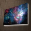 Canvastavla med LED-belysning - Färgrik galax med stjärnor och nebulosor