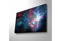Canvastavla med LED-belysning - Färgrik galax med stjärnor och nebulosor