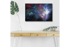 Canvastavla med LED-belysning - Färgrik galax med stjärnor och nebulosor