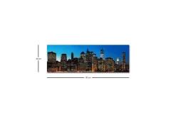 Canvastavla med LED-belysning - Stadssilhuett av New York i skymning