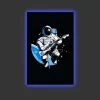 Canvastavla med LED-belysning - Astronaut som spelar gitarr i rymden