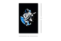 Canvastavla med LED-belysning - Astronaut som spelar gitarr i rymden