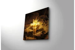 Canvastavla med LED-belysning 40x40 cm - Ljusstrålande blomma i abstrakt stil