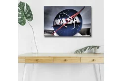 Canvastavla med LED-belysning - NASA:s ikoniska logotyp med en blå cirkel och röd bana