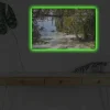 Canvastavla med LED-belysning - Tropisk strand med palmer och klart vatten