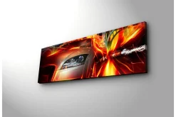 Canvastavla med LED-belysning 30x90 cm - Sportbil i rörelse med dynamiska ljuseffekter