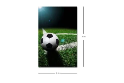 Canvastavla med LED-belysning - Fotboll på grön gräsmatta