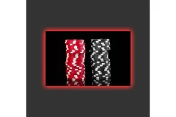 Canvastavla med LED-belysning - Staplar av pokerchips i röd och svart färg