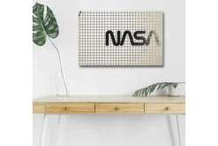 Canvastavla med LED-belysning - Grafisk representation av NASA-logotypen på rutigt mönster