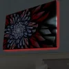 Canvastavla med LED-belysning - Abstrakt blomma med djupa färger