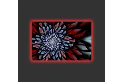 Canvastavla med LED-belysning - Abstrakt blomma med djupa färger