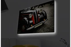 Canvastavla med LED-belysning - Klassisk bil med retrodesign