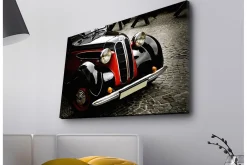 Canvastavla med LED-belysning - Klassisk bil med retrodesign