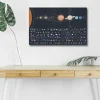 Canvastavla med LED-belysning - Diagram över kosmisk utforskning med planeter och rymdfarkoster