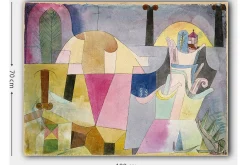 Canvastavla 70x100 cm - Abstrakt komposition med geometriska former och mjuka färger som skapar en drömlik atmosfär