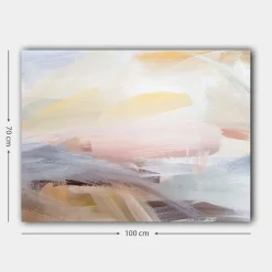 Canvastavla 70x100 cm - Abstrakt landskap med mjuka färgövergångar som skapar en lugn och harmonisk känsla