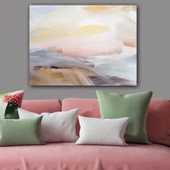 Canvastavla 70x100 cm - Abstrakt landskap med mjuka färgövergångar som skapar en lugn och harmonisk känsla