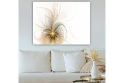 Canvastavla 70x100 cm - Abstrakt konstverk med svävande linjer och former som skapar en känsla av rörelse och ljus