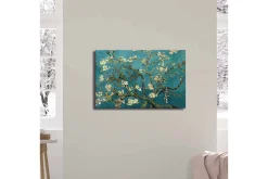 Canvastavla 70x45 cm - Blommande kvistar mot en turkos bakgrund