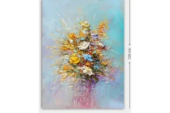 Canvastavla 70x100 cm - Färgglad bukett med blommor i olika nyanser