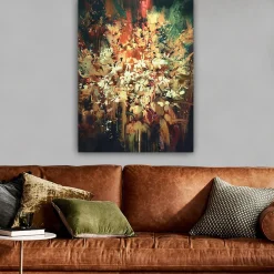 Canvastavla 70x100 cm - Färgstark och abstrakt blomsterkomposition som fångar naturens skönhet