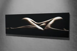 Canvastavla 80x30 cm - Sensuell komposition av nakna kroppar i mjuka former