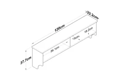 Caraway Hatthylla 120x22,2 cm Vit/Brun
