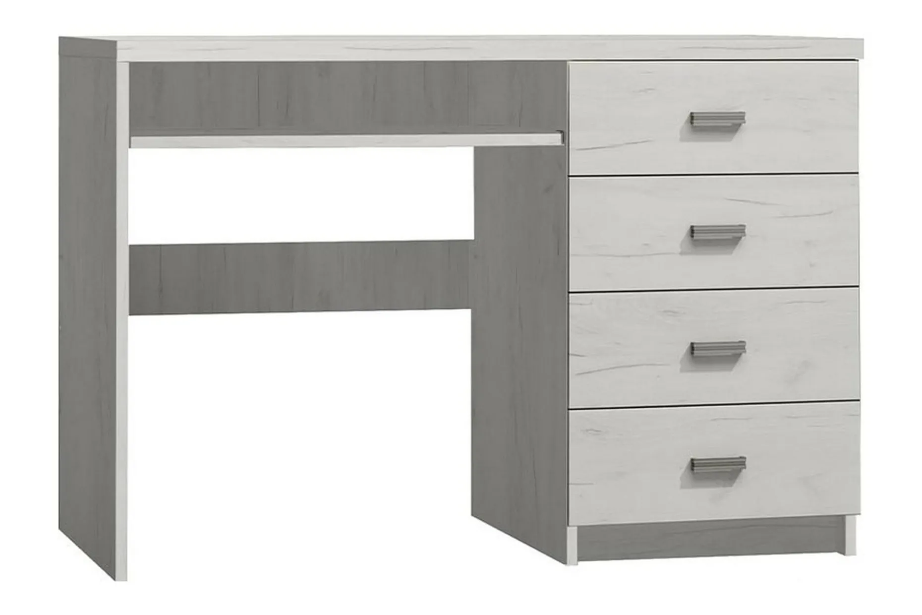 Castillia Skrivbord 120 cm med Förvaring 4 Lådor + Hylla