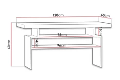 Castillia Soffbord 120 cm med Förvaring Hyllor