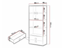 Castlebay Highboard Grey High Gloss