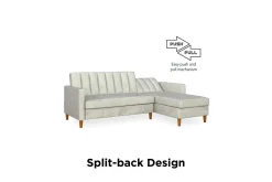 Celine 3-sits Divanbäddsoffa Sammet/Ljusgrå
