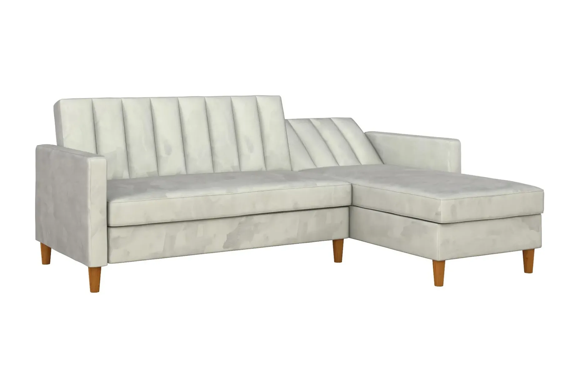 Celine 3-sits Divanbäddsoffa Sammet/Ljusgrå