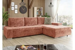 Cerys 3-sits Hörnbäddsoffa Dark pink