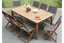 Cesana Trädgårdsmöbelset Med Utebord + 8 Utestolar+Schäslong 2 St
