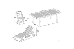 Cesana Trädgårdsmöbelset Med Utebord + 8 Utestolar+Schäslong 2 St